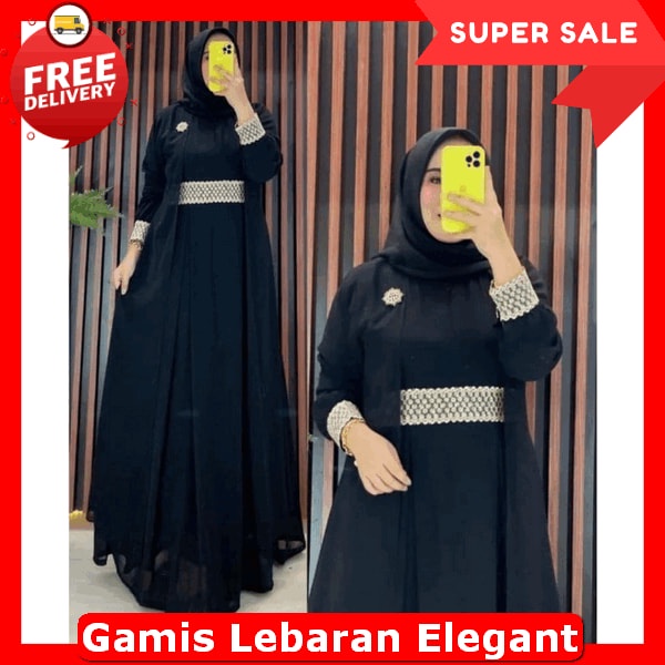 Gamis Bahan Ceruti Premium Terbaru Gsmis Remaja Idul Fitri 2024 Baju Busana Muslim Wanita Gamus Cewe