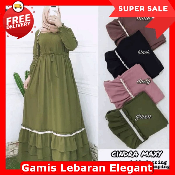 Dress Lebaran 2024 Terbaru Bju Gamus Perempuan Dewasa Elgant Baju Busana Muslim Wanita Gamus Cewek C