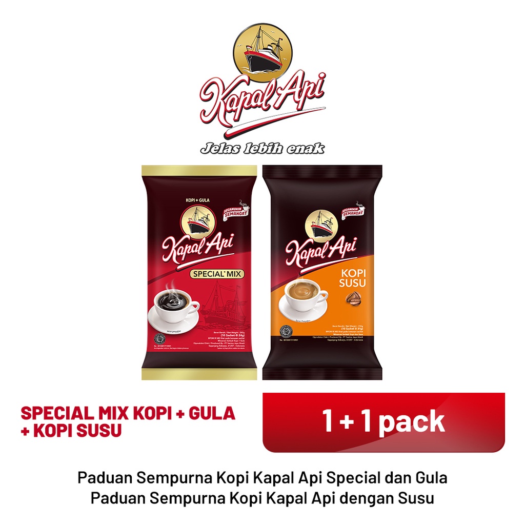 

KAPAL API Special Mix 1 Pack + 1 Pack Kopi Susu