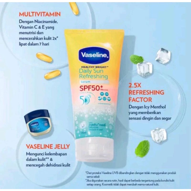 Vaseline HB Daily Sun Refreshing Spf 50+ 170ml ( Sunscreen badan)