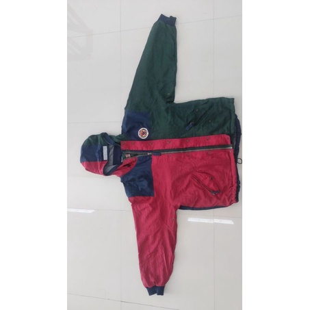 Rare Vintage Tommy Hilfiger Athletic Gear Crest Coat Jacket Colorblock L