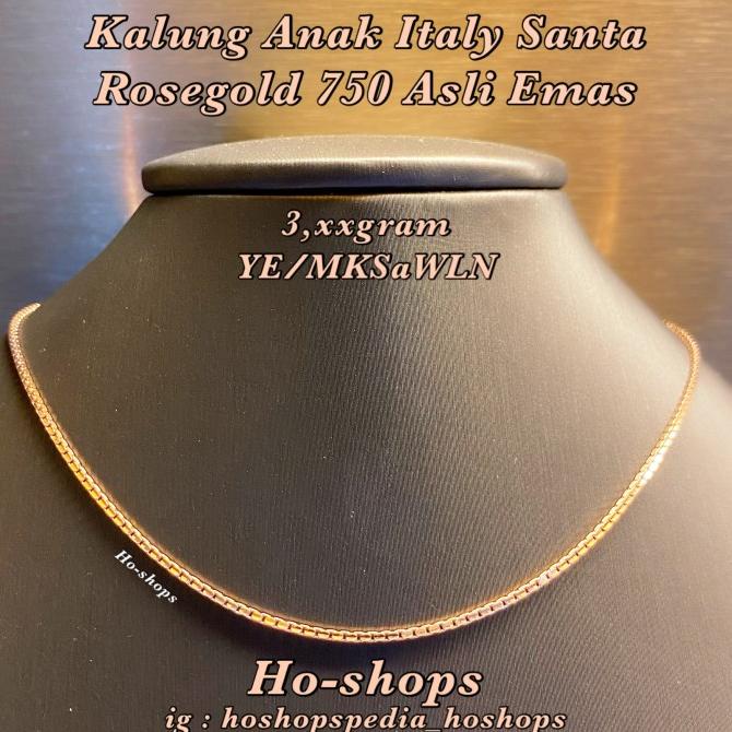 Kalung Anak / Kalung Pendek Rosegold Kadar 750 Asli Emas Kualitas Premium
