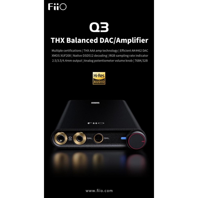 Fiio Q3 Mqa Portable Thx Aaa Balanced Dac Amplifier Kualitas Premium