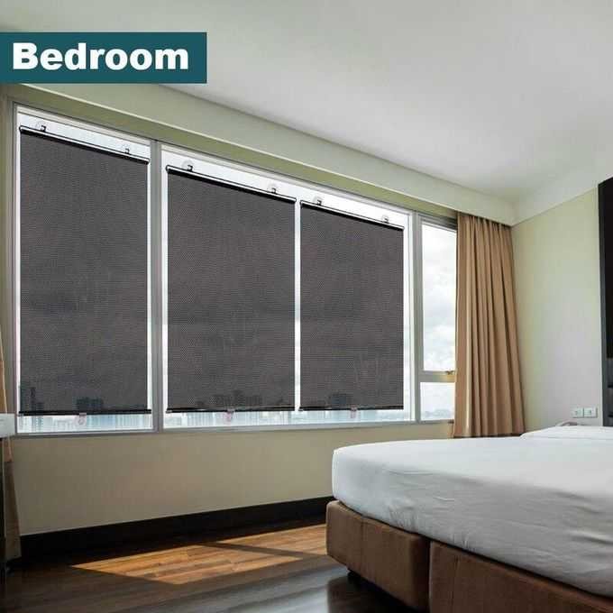 Roller Blind Tirai Penutup Jendela Kaca Tempel Gorden Rumah Kantor NEW