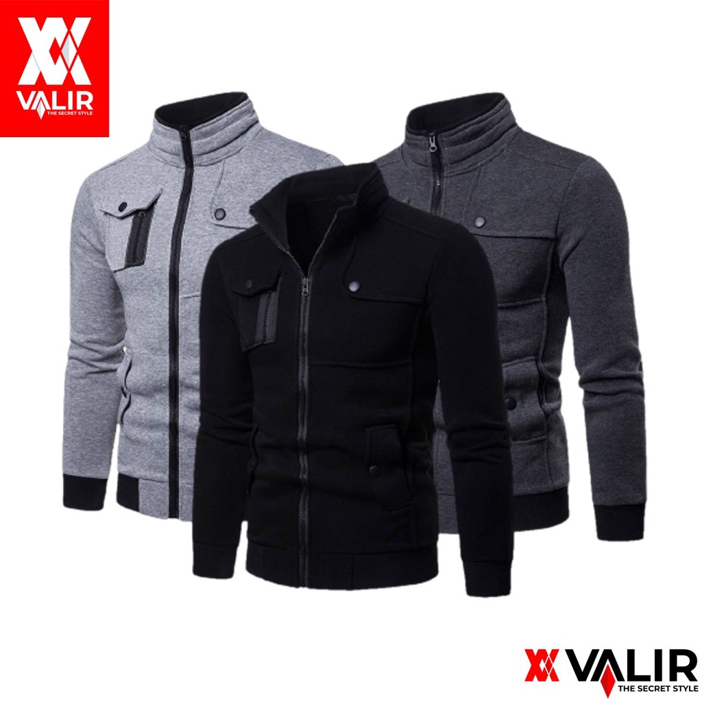 STYLE NEW TERBARU // Valir Brook - Jaket Pria Casual Bahan Fleece Tebal Premium High Quality Branded