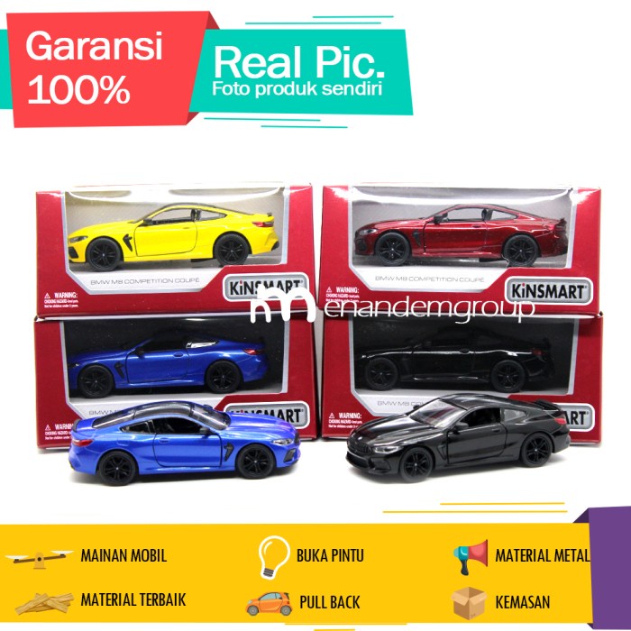 TERLARIS Kinsmart Diecast Mainan Mobil Miniatur BMW M8 Competition Coupe