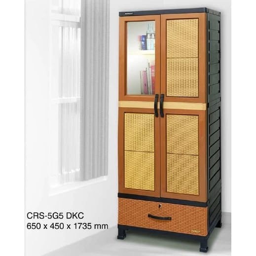 LEMARI PLASTIK BAJU GANTUNGAN CERMIN NAPOLLY