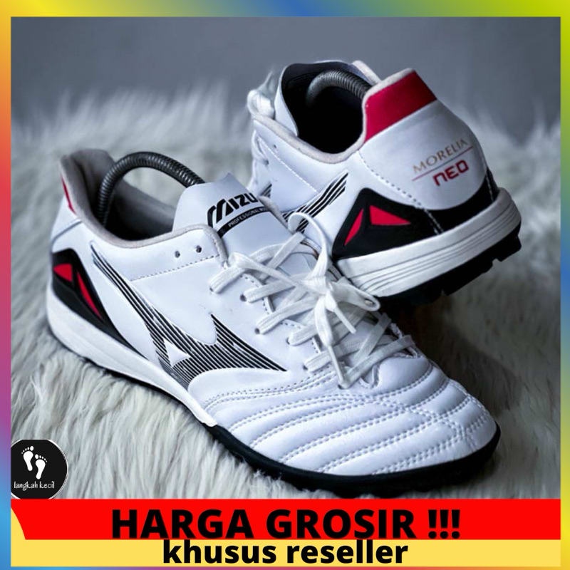 Promo SEPATU FUTSAL MIZUNO MORELIA NEO 4 PRO WHITE BLACK CHINESE RED TURF TF Elegan