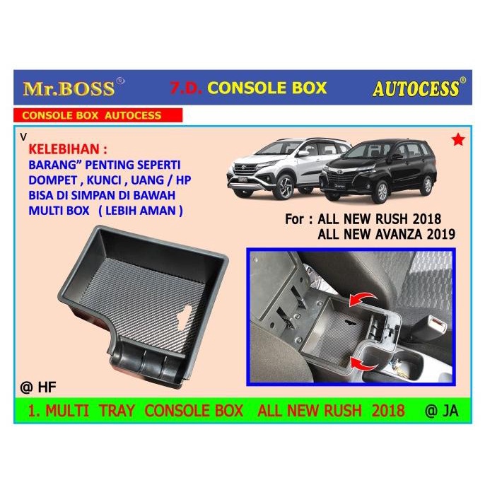 MULTY TRAY CONSOLE BOX ALL NEW RUSH 2018 " AKSESORIS MOBIL "