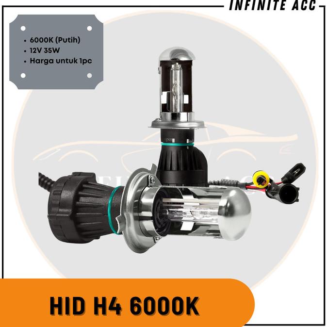 Lampu HID Xenon H4 Hi/Lo 6000K 35W White Putih Mobil Motor Aksesoris