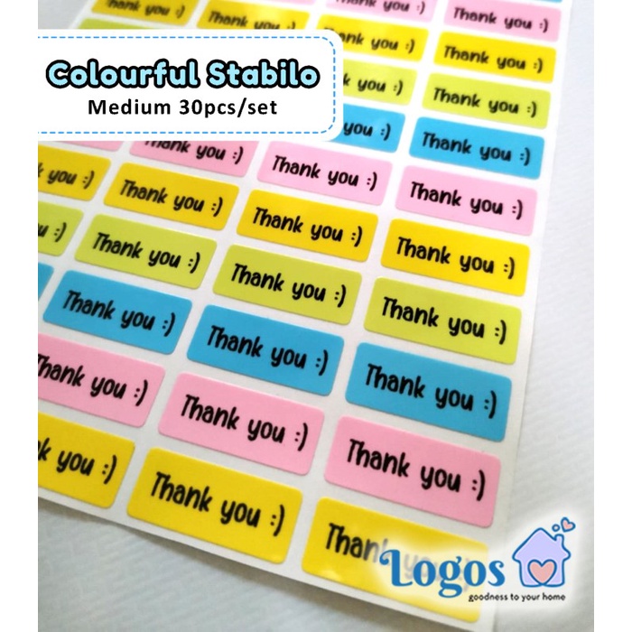 

TERLARIS Colourful Stabillo Sticker SMALL Label waterproof. scotlet spotlight