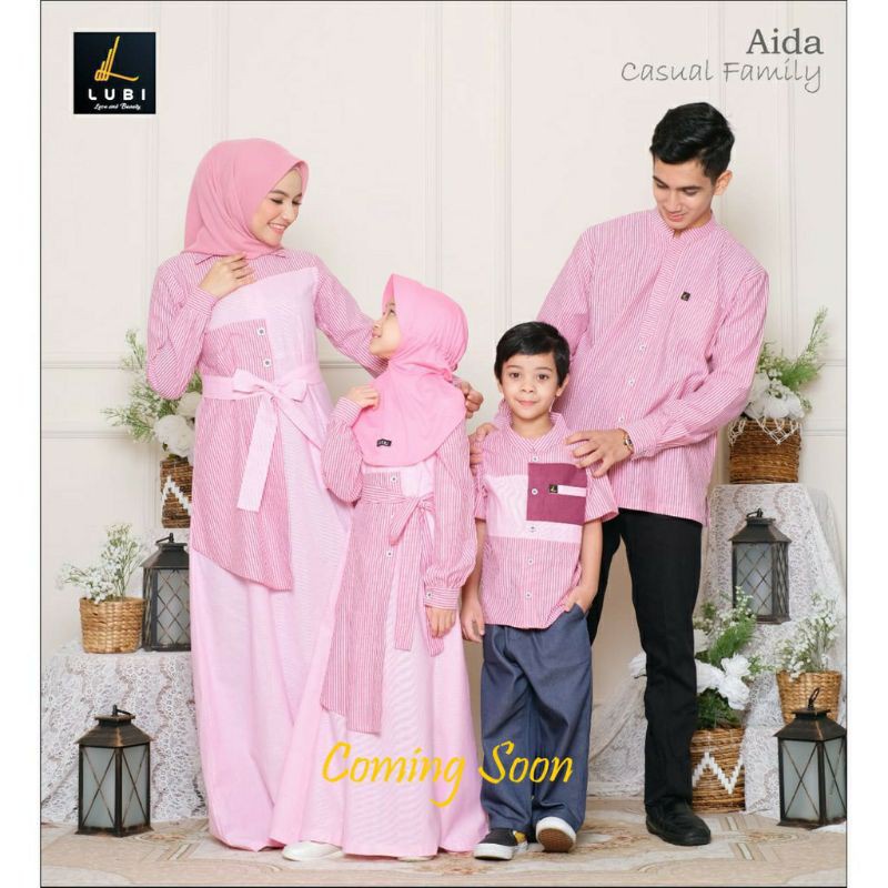 [SYAR'I TILL JANNAH] LUBI Sarimbit Aida Maroon Couple Keluarga Sarimbit Lebaran Kompak Seragam