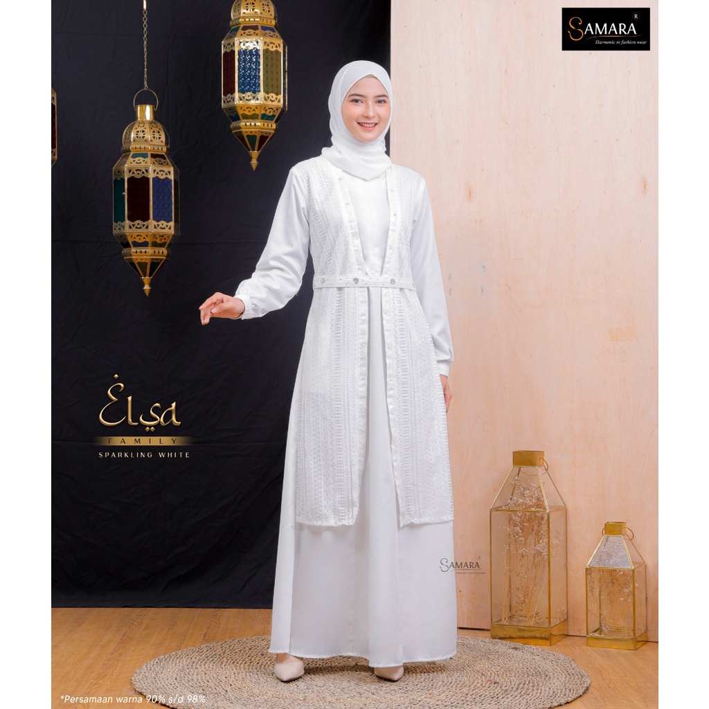 [SYAR'I TILL JANNAH] SAMARA ELSA FAMILY SARIMBIT KOKO GAMIS PUTIH TULANG