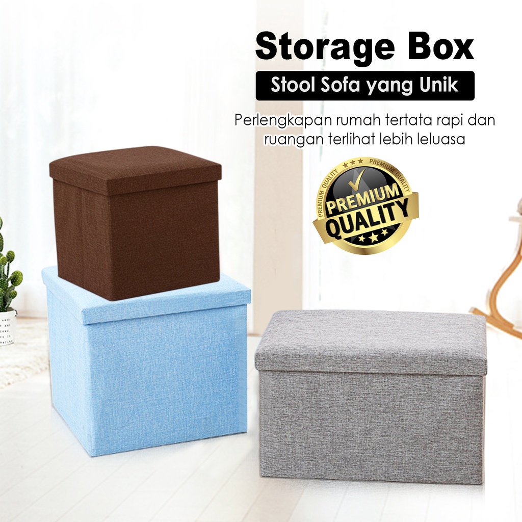 Storage Box Kotak Penyimpanan Kursi Box Lipat Kursi Penyimpanan Barang Organizer Box Serbaguna