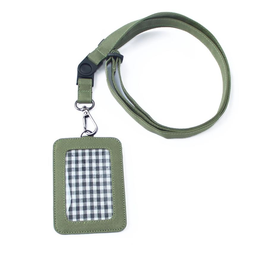 

Ed99 Name Tag Gantungan Dompet Id Card Holder Tali Lanyard Kartu Hijau Army