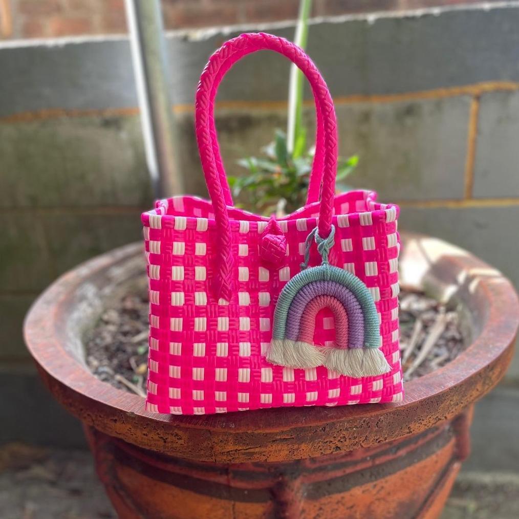 Bisa Cod Include Aksesoris ~Tas Jali Petty S Kecil Mini Tas Anyaman Plastik Souvenir Muat 1-2Kg Cod