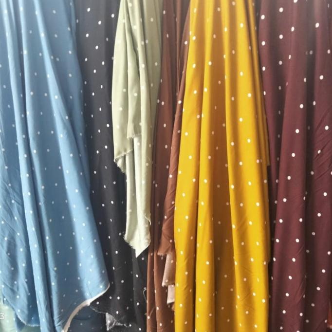 Terlaris.. Jual Bahan Rayon Viscose Motif Polkadot 015