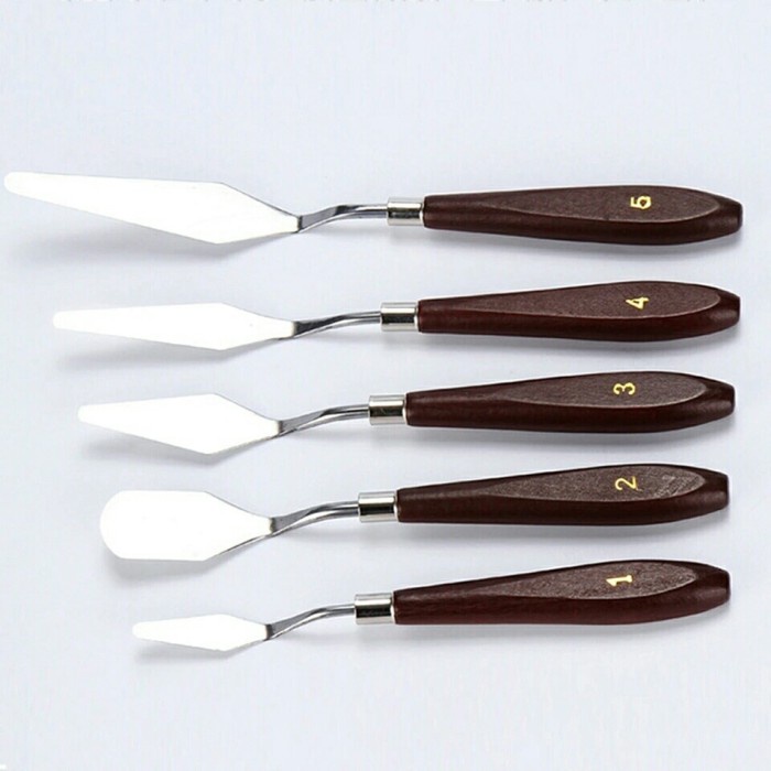 

PAINTING KNIFE SET. 5 PCS. / PISAU PALET. / PISAU LUKIS. ORIGINAL TERBARU