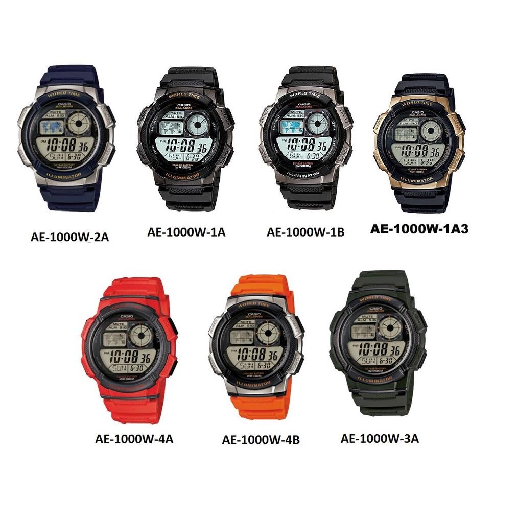 FYP CASIO ORIGINAL AE1000 AE-1000 AE1000W AE-1000W DIGITAL WATCH JAM TANGAN PRIA TALI KARET ||