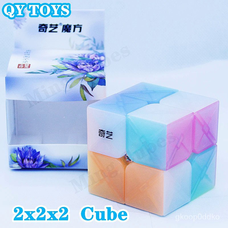 QYTOYS Qidi S Jelly 2X2X2, Kubus Puzzle Ajaib Seri Cubo Indah Murni 2X2 Qiyi Jelly Tanpa Stiker Kece