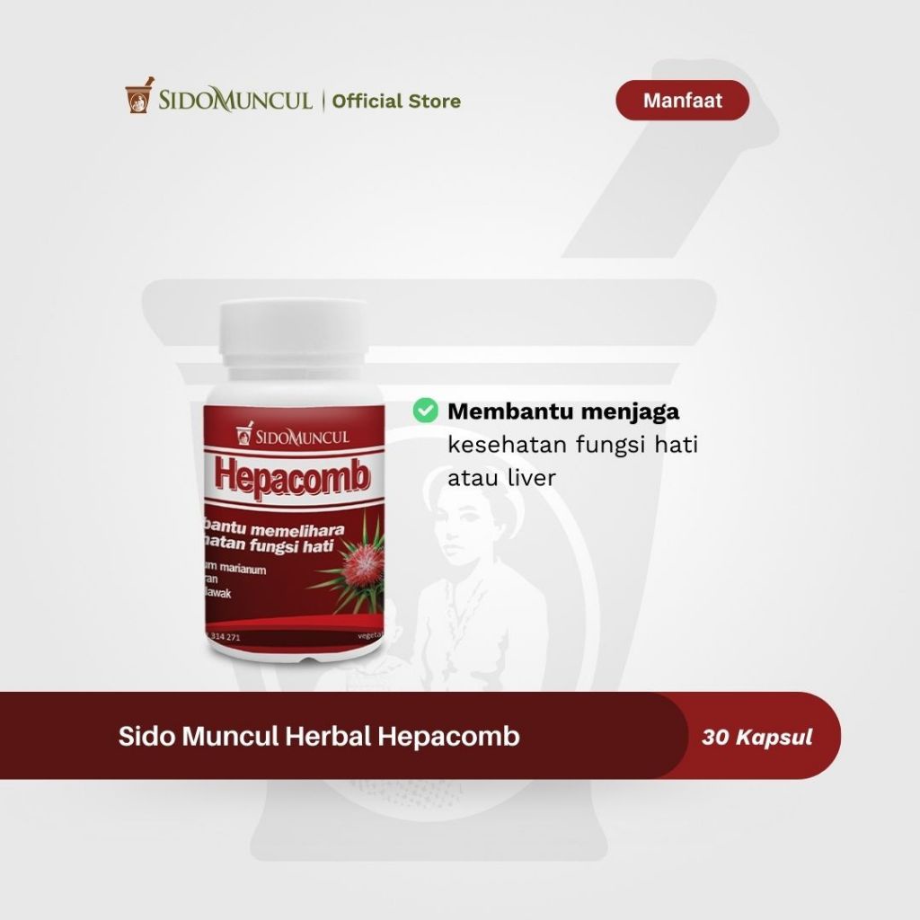 Sido Muncul Natural Herbal Hepacomb 30 Kapsul - Membantu Memelihara Kesehatan Fungsi Hati-1