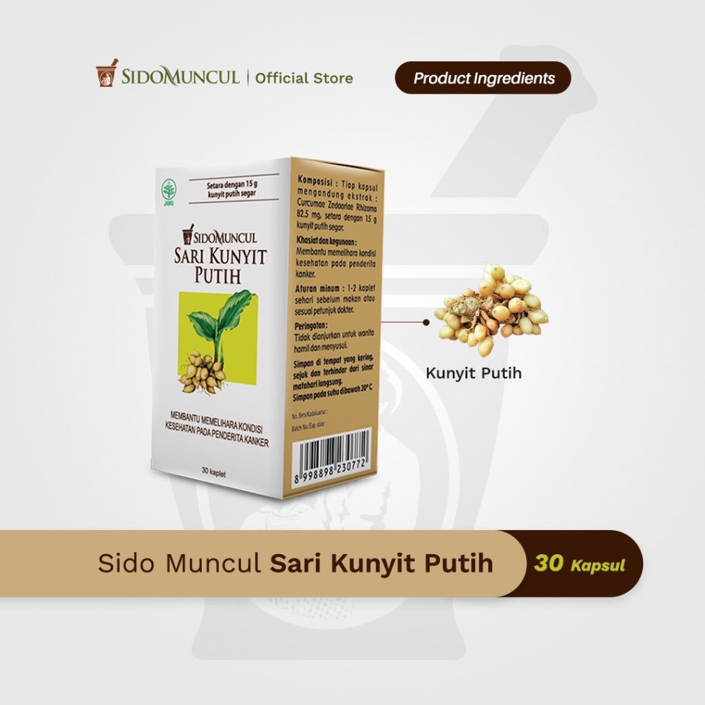 Sido Muncul Natural Sari Kunyit Putih 30’k - Membantu Memelihara Kondisi Kesehatan pada Penderita Kanker-2