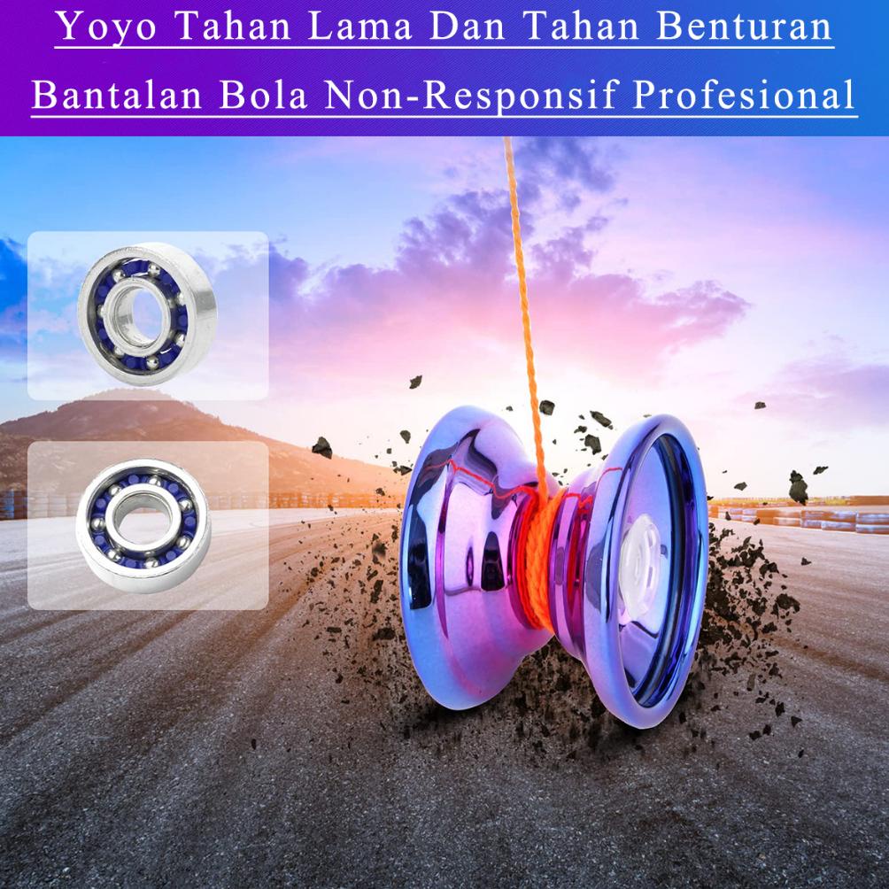 COD Mainan YoYo Profesional Bahan Lampu Led Aluminium Alloy Yoyo Magic Responsive Kecepatan Tinggi P