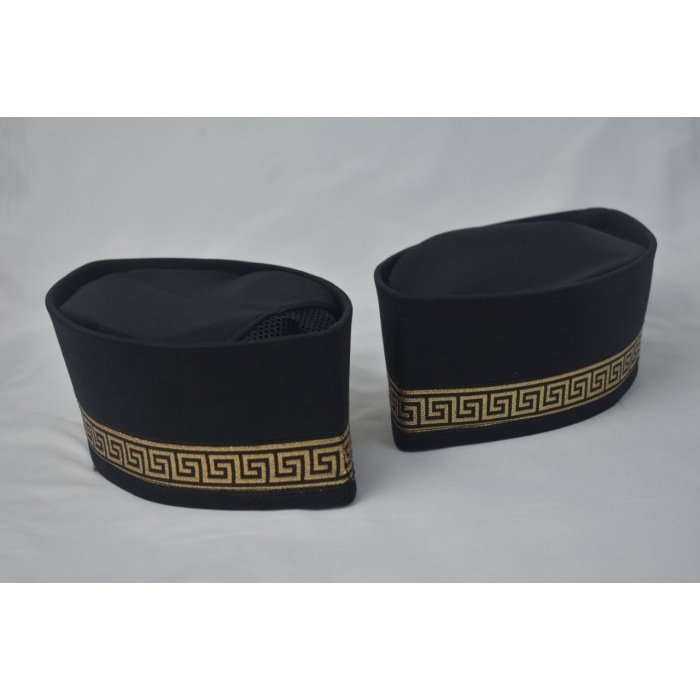 Songkok Bht Warna Hitam List Gold Size Ukuran 5 - 9