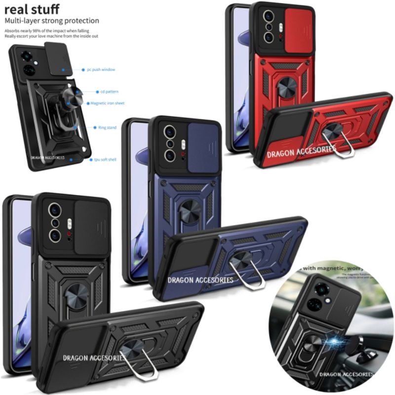 Casing Infinix Note 11 11S 12 G96 2023 30 40 50X 50S 50 Pro 4G 5G Case Armor Slide Protector Camera 
