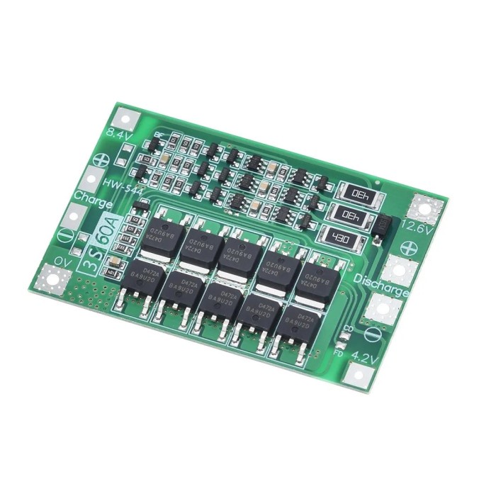 BMS 3S 12V 60A Lithium Li-ion Battery Charger Protection with Balance