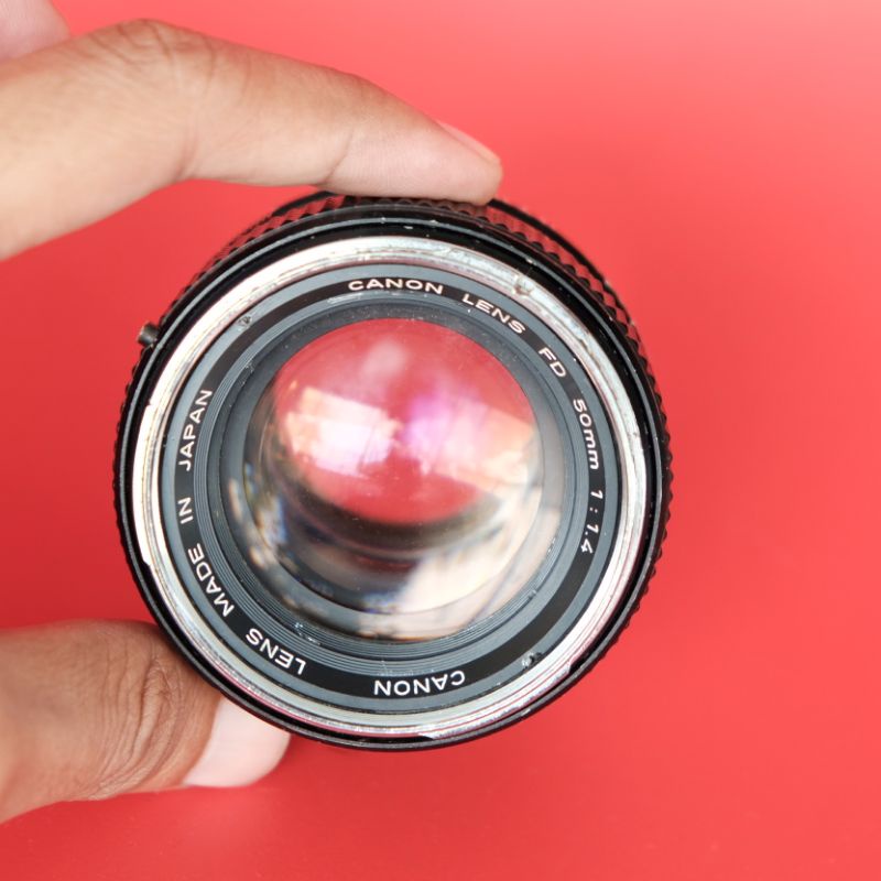 Lensa Manual Canon 50mm f1.4 Chrome Nose mount canon FD