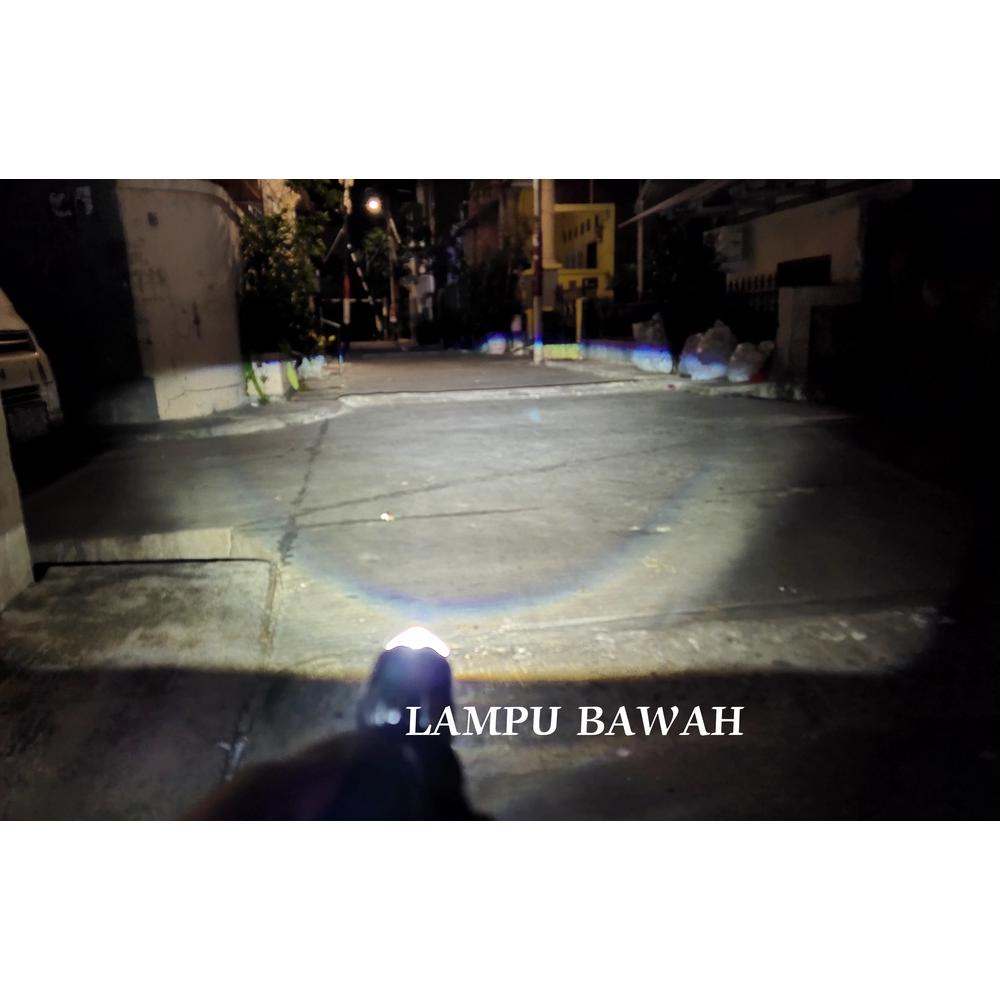 Lampu utama led rtd m01x mini projector h4 projie cut off motor mobil