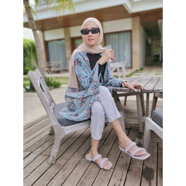 baju luaran wanita Cardigan Kimono Jumbo Motif Devanya Outer dress kondangan