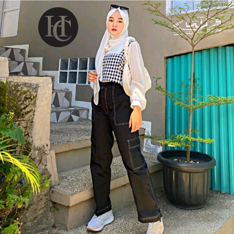 Culottes Highwaist Cullot Knit Premium Terbaru 2024 Cod Cullote Murah Polos Cwlana Kain Anti Kusut C