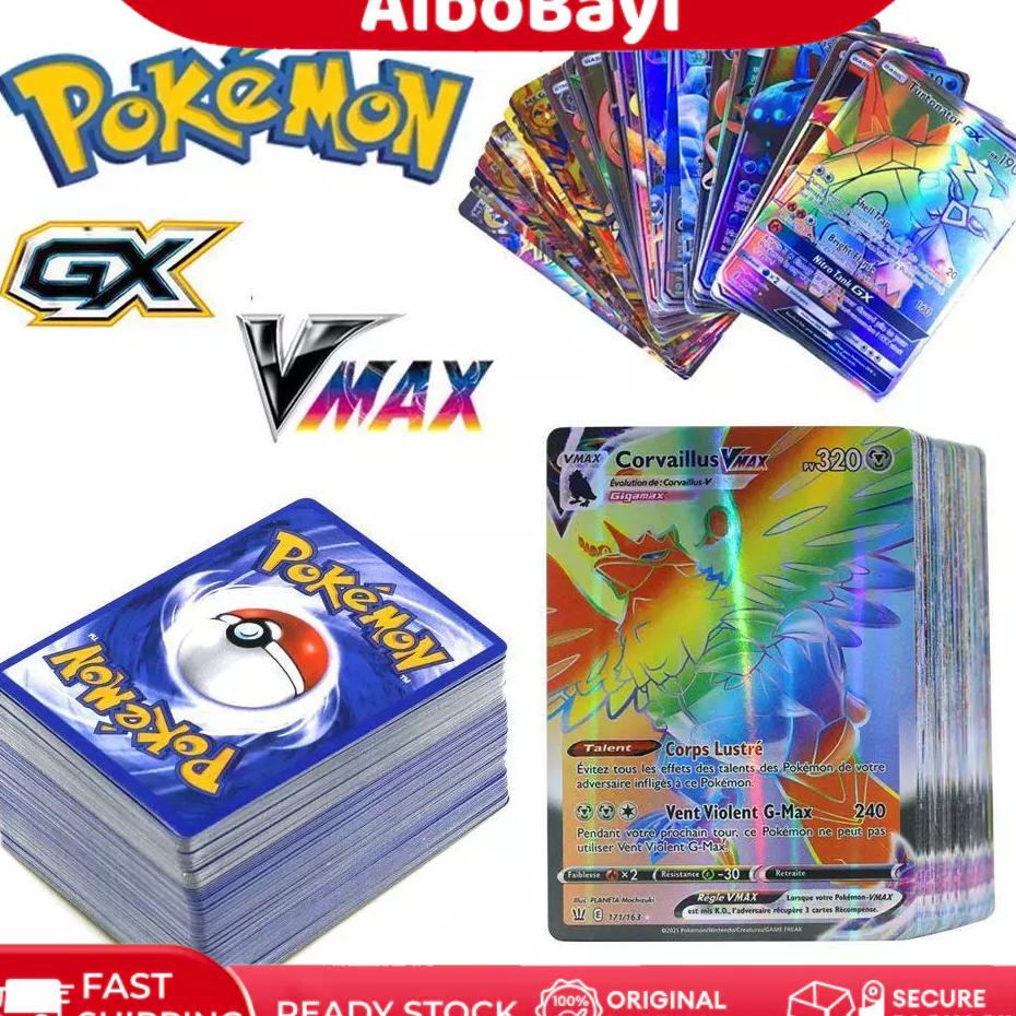 /Cod 300Pcs/200Pcs/100Pcs Kartu Pokemon Tcg Vmax Hologram English Version Trading Card Hologram Spec