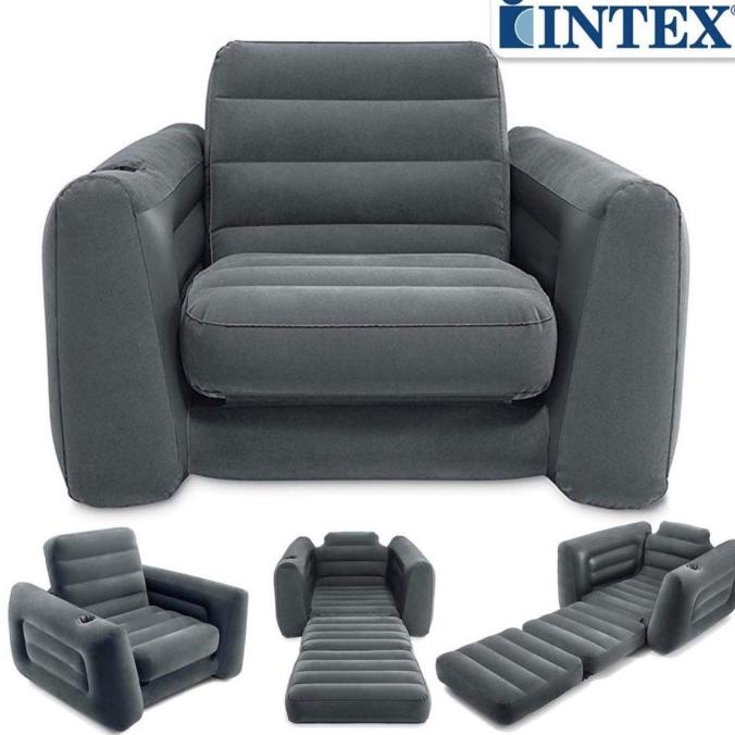 Intex Pull Out Size Twin Sofa Bed Hitam. Sofa Kasur Angin Lipat 68565