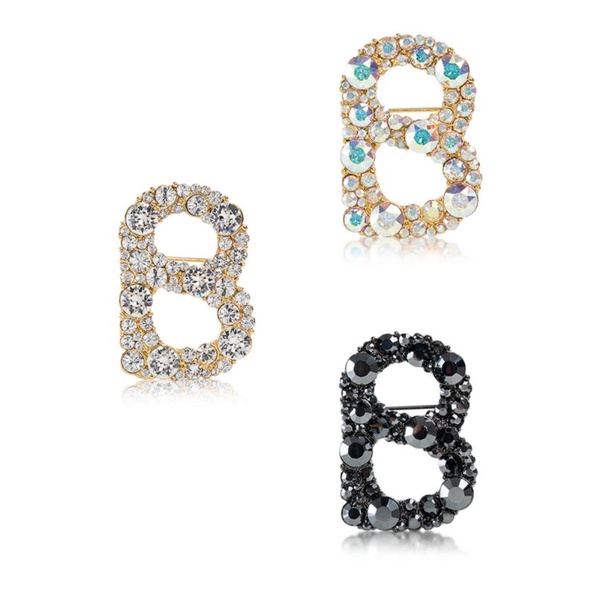 SALE Brooch / Bros Luxe Signature Chrystal Brooch Buttonscarves NEW