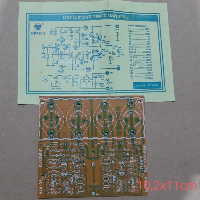 +++++] obral Pcb 150 watt OCL Stereo Power Amplifier SC 036