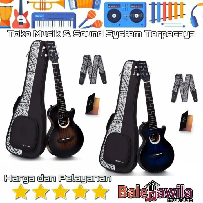 PROMO PREMIUM UKULELE ENYA EUT MOON BU/BK 26INCH TENOR WITH BAG #ORIGINAL