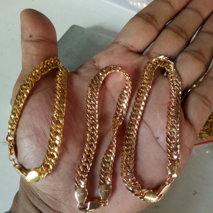 Gelang - Gelang Tangan Pria/Wanita Emas Asli Sisik Naga Kopong