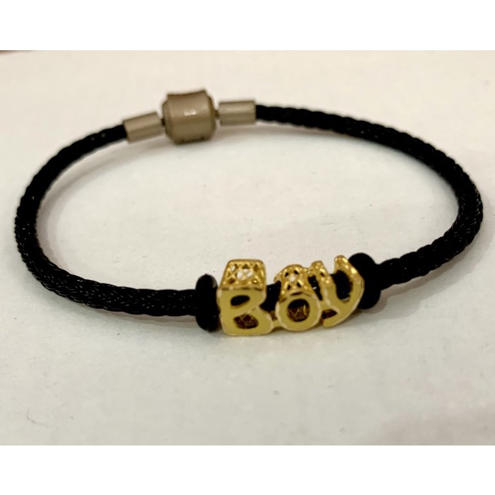Gelang - Gelang Emas 70 Pria Boy Tali Hitam