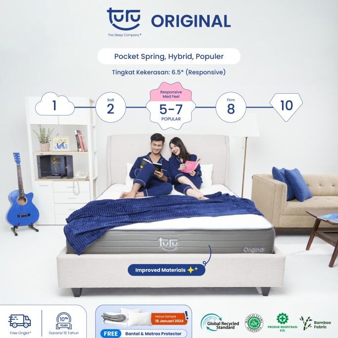 Kasur Pocket Spring Bed TURU ORIGINAL uk. 160x200 (Queen) FREE BANTAL