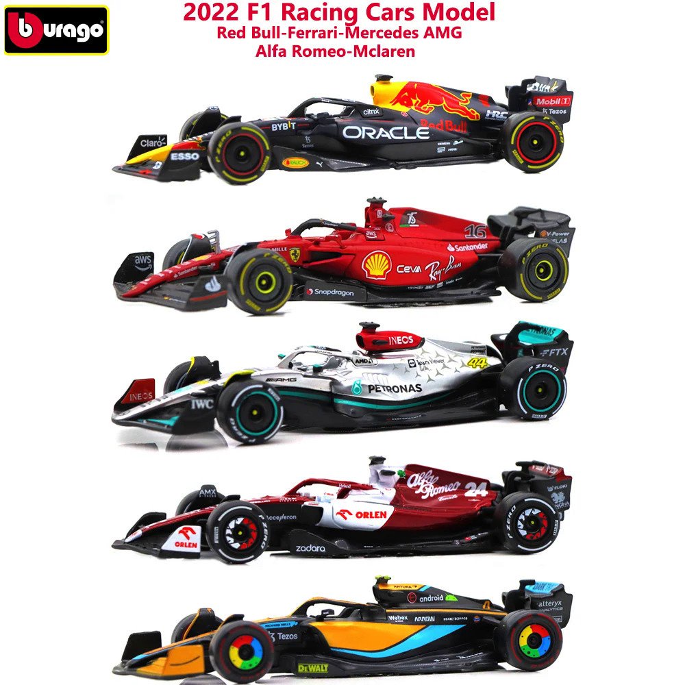 Bburago 1/43 2024 Mobil F1 Mobil Merah Bull RB18 Ferrari F1-75 Mercedes AMG W13 Mobil Balap Mainan P