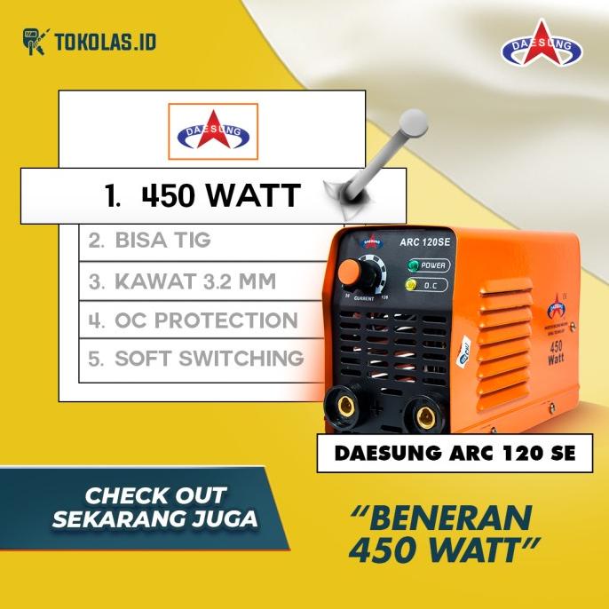 Mesin Travo Las Inverter Daesung MMA ARC 120 SE ARC120 450 Watt 450 W