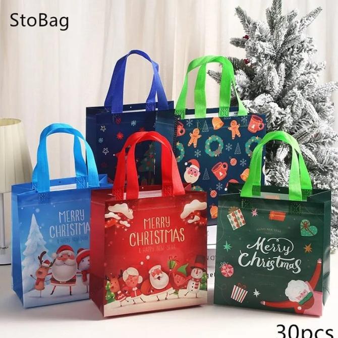 

Tas Kain Spunbond Motif Natal Goodie Bag Merry Christmas Gift Bag