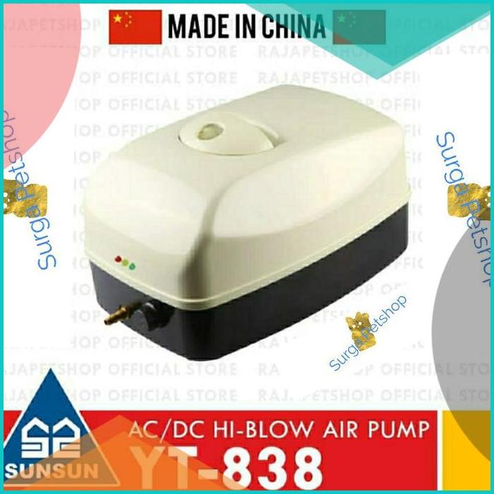 SUNSUN pompa udara aerator kolam AC DC YT 838 Hi Blow Air Pump YT838 1