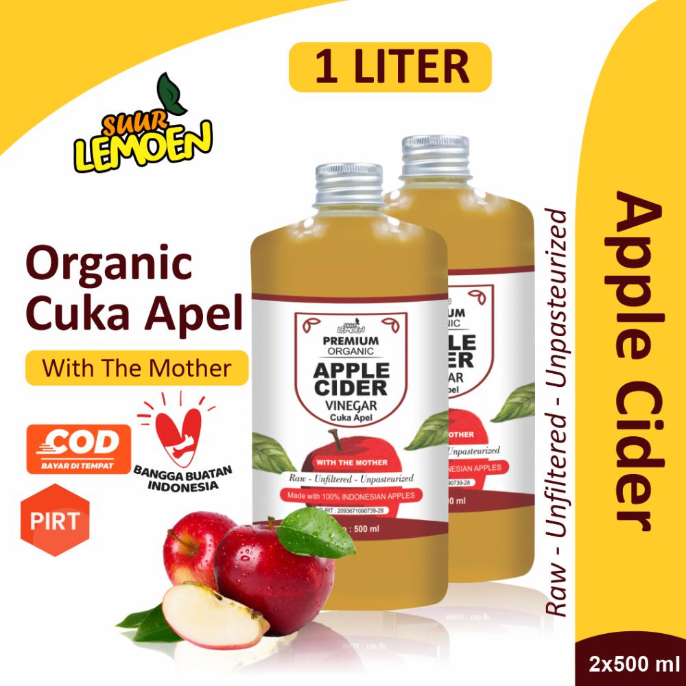 

Ready CUKA APEL Apple Cider Vinegar 1 Liter | Premium CUKA APEL Organik With The Mother Untuk Diet Alami by Suur Lemoen ID