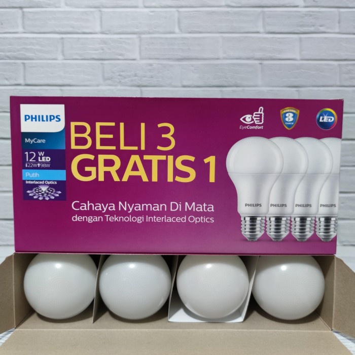 Paket Isi 4 Promo Lampu Led Philips 12w Mycare Multipack Led 12 Watt