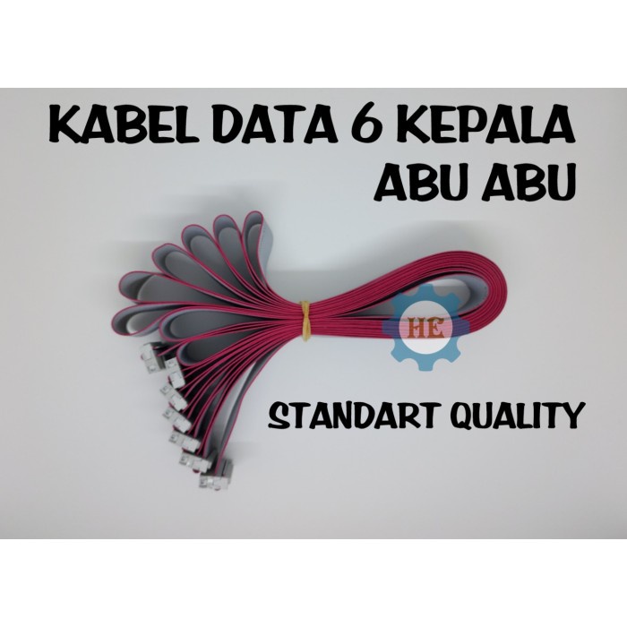 KABEL DATA 6 KEPALA 20 PIN MESIN BORDIR KOMPUTER ( ABU ABU )