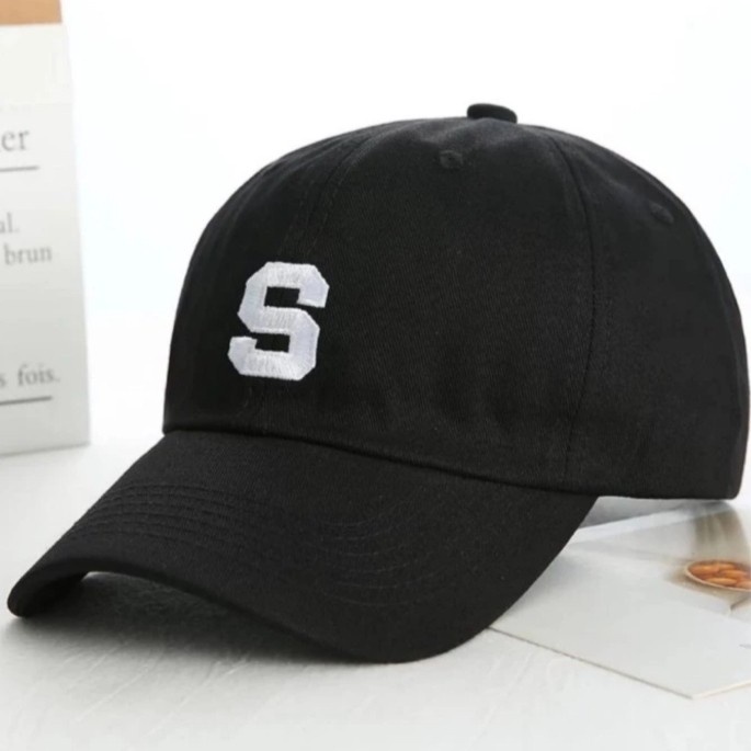 topi pria Topi Baseball Pria Huruf inisal S(G7A7) topi pria distro original 100% topi pria baseball 